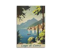 NXIYUHA Poster de voyage vintage Lago Di Como Lac décoratif sur toile 40 x 60 cm
