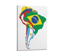 NXIYUHA Tableau décoratif sur toile représentant les drapeaux de l'Amérique du Sud 50 x 75 cm