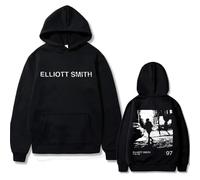 NXKAFAH Sweat à Capuche Unisexe Style Hip-hop Vintage imprimé Elliott Smith Album Aesthetic. Style décontracté et Oversize.