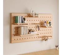 Nxkhox Panneau Perforé Mural Rangement Outils Mural Etagere Murale Garage, Panneau Perforé en Bois, Kits de Panneaux Perforés, pour Chambre à Coucher, Bureau, Salle de Bain(Beige,60 * 40cm)