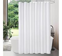 NXMYDBD Doublure de Rideau de Douche Blanche, Rideau de Salle de Bain en Tissu imperméable Ultra-Doux et Lisse, Rideau de séparation de Baignoire, avec Crochets 140x170cm/(WxH)