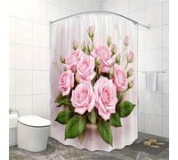 NXMYDBD Magnifique Rideau de Douche Rose, décoration de Salle de Bain élégante en Tissu Polyester, draperie de séparation de Baignoire, Crochets Inclus 90x150cm/(WxH)