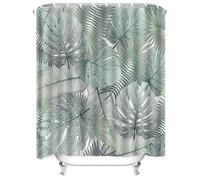 NXMYDBD Rideau de Douche à Motif de Feuilles Tropicales pour Salle de Bain - Imperméable et Durable avec Crochet - Rideaux de Baignoire décoratifs pour hôtel 90x150cm/(WxH)