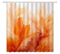 NXMYDBD Rideau de Douche Aquarelle Abstrait Orange et Beige - Décoration de Salle de Bain Moderne avec Crochets, pour salles de Bain contemporaines 90x150cm/(WxH)
