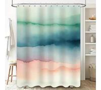 NXMYDBD Rideau de Douche Bleu Vert Blanc Tissu imperméable décor de Salle de Bain Motif imprimé Rose Bleu Clair décoration de Salle de Bain 90x150cm/(WxH)