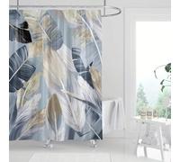 NXMYDBD Rideau de Douche Moderne, Simple et Abstrait, à Motif de Plumes, imprimé numérique, avec Crochets 80x190cm/(WxH)