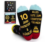 NxnChc Cadeaux d'anniversaire Chaussettes Filles et Garçons Boîte cadeau tendance Novelty Idéal Équipage amusant Enfants pour amis et famille Rose Noir Bleu Orange, 10 ans + noir, 35-38