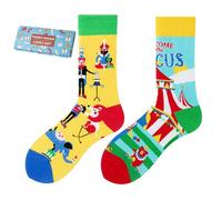 NxnChc Chaussettes Drôles Pour Femmes Et Hommes Unisexe Multi Motifs Cirque Animaux Nourriture Sport Art Coton Cadeau Design Asymétrique Gauche-Droite