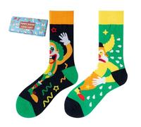 NxnChc Chaussettes Drôles Pour Femmes Et Hommes Unisexe Multi Motifs Clown Animaux Nourriture Sport Art Coton Cadeau Design Asymétrique Gauche-Droite