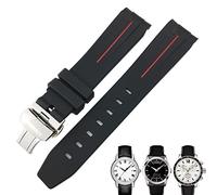 NXNONEPD 19mm 20mm Curved End Rubber Watchband for 1853 Lelocle PRC200 Omega Waterproof Watch Strap