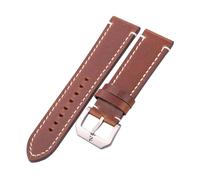 NXNONEPD 20 mm / 24 mm Femmes hommes vintage Véritable sangle de montre en cuir avec argent Pentagramme Boucle de broche