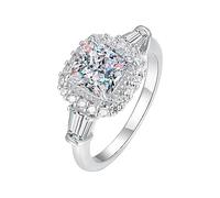 NXNONEPD 2CT Princess Cut des bagues de fiançailles Moisanite pour les femmes D Color VVS1 Anneaux de diamant pour toujours les bandes de mariage Moisanite classiques pour les femmes avec certificat