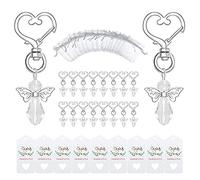 NXNONEPD 40 sets Crystal Butterfly avec un ensemble de favoris de mariage en forme de cœur, sacs d'organza et étiquettes de remerciement