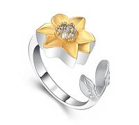 NXNONEPD 6Size KeepSake Gifts Inclay Flowers Leaf Cremation Ring Urn For Women Inlaid Zircon Memorial Jewelry Hold Ashes Dinger Rings