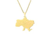 NXNONEPD Accessoires pour hommes et femmes Carte de l'Ukraine avec un collier de pendentif en ville Style Style de célébrité Style Personnalité Personnalité Accessoires Anniversaire de mariage,