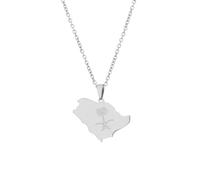 NXNONEPD Accessoires pour hommes et femmes Carte et blasons de l'Arabie saoudite Collier épée croisée pour hommes et femmes ethnographiques Ornements du Moyen-Orient Saint-Valentin, cadeau