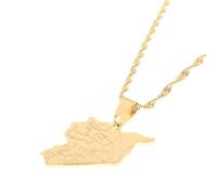 NXNONEPD Accessoires pour hommes et femmes Syrie Carte drapeau vide vide Charms Pendant Collier Syrien Middle East Jewelry Wedding Anniversary, Saint Valentin, cadeau d'anniversaire de Noël