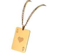 NXNONEPD Accessoires Sterling Silver Silver Ace of Spades Collier pour hommes et femmes, Lucky Ace of Spades Colliers Men Play Punk Styles Card Poker Pendant Collier Hip Hop, Collier de carte à jouer