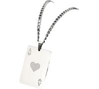 NXNONEPD Accessoires Sterling Silver Silver Ace of Spades Collier pour hommes et femmes, Lucky Ace of Spades Colliers Men Play Punk Styles Card Poker Pendant Collier Hip Hop, Collier de carte à jouer