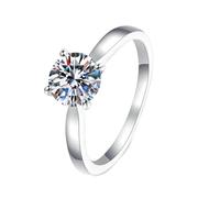 NXNONEPD Anneau blanc 18K pour femmes, femmes anneau de mariage solitaire anneau rond