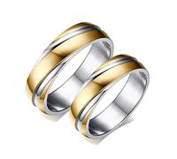 NXNONEPD Anneau de couple assorti, bicolor punk sonnets femmes, bande de mariage en acier inoxydable la Saint-Valentin