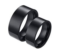 NXNONEPD Anneau en acier inoxydable, anneaux de mariage pour hommes anneau noir haut poli 8 mm élégant pour les femmes unisexes