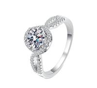 NXNONEPD Anneaux de mariage 18K, anneaux pour femmes Anneau de mariage à l'infini avec laboratoire diamant 1ct ring
