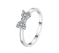 NXNONEPD Anneaux pour les femmes 18 K blanc, bague de fiançailles promesses Bague Bowknot Rague avec un anneau de diamant de diamant de laboratoire de laboratoire