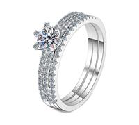 NXNONEPD Anneaux pour les femmes blanches, 18K Anneaux de femmes promettent avec un anneau diamant 1ct en laboratoire