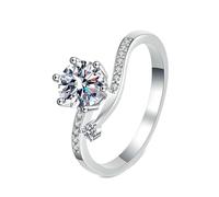 NXNONEPD Anneaux pour les femmes Engagement Blanc, Band de mariage 18k Éternité des femmes avec un anneau de diamant de laboratoire rond 0.5ct
