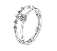 NXNONEPD Bagues de mariage blanches pour femmes, anneaux de bandes de mariage féminins 18K