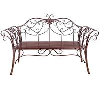 NXNONEPD Banc de Jardin Patio Bench Bench Coup de Conversation en Plein air, 52 Pouces de Jardin Banc de terrasse, Cour Double siège en métal (Rouge)