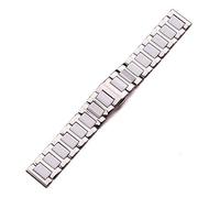 NXNONEPD , Bracelet en acier inoxydable de liaison médiane en céramique 16 mm 18 mm 20 mm Bracelet de bracelet à boucle double à double boucle à double boucle à double boucle à double boucle