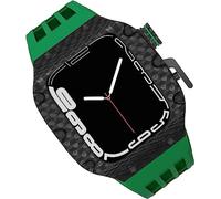 NXNONEPD Carbon Fiber Watch Case Fluorine Rubber Strap，For 8/7/6/5/4/SE 44mm 45mm 49mm，Titanium Metal Frame Bumper Sport Waterproof Bands 316L Stainless Steel Clasp