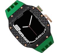 NXNONEPD Carbon Fiber Watch Case Fluorine Rubber Strap，For 8/7/6/5/4/SE 44mm 45mm 49mm，Titanium Metal Frame Bumper Sport Waterproof Bands 316L Stainless Steel Clasp
