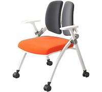 NXNONEPD Chaise de Bureau Pliante Portable avec Double Dos et Roues ergonomiques pour étudier ou entraîner Gray 53 * 58 * 86cm