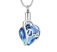 NXNONEPD Coeur cristal bleu pour papa maman toujours dans mon cœur crémation bijoux de bijoux support keepsake suspendu commémoratif