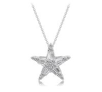 NXNONEPD Collier d'amitié, collier pendentif vintage Câble Round Forme Zircone Collier de fiançailles de fiançailles en conception cinq étoiles 450 mm