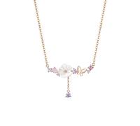 NXNONEPD Collier GSZCCZS 925 Collier pendentif à fleurs de papillon argenté Collier de chaîne de clavicule luxueuse légère et charmante Collier de bijoux
