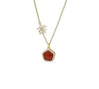 NXNONEPD Collier GSZCCZS Nouveau collier pendentif d'agate rouge