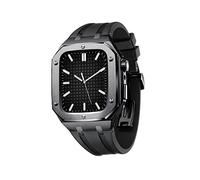 NXNONEPD Compatible with band 44/45mm Mod Kit Accessories,Replacement Silicone Strap Compatible With IWatch Series 8 /SE/4/5/6/7 Black Case