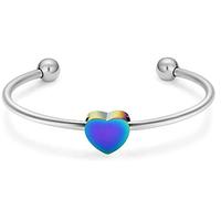 NXNONEPD Crémation bijoux pour cendres - Heart Pendentif Memorial Memorial Bangle Ashes Holder en acier inoxydable Keepsake Jewelry, 4