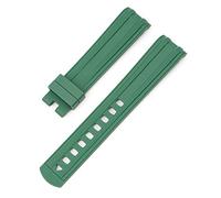 NXNONEPD Curved End Fluorescent Rubber Silicone Wristband for Omega New 300 Universe 007 20mm 22M Soft Wristband Mens Replacement Wristband(,)