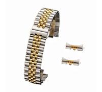 NXNONEPD Five-Bead Stainless Steel Watch Strap Replacement Metal for Sub Series-Rose Gold 21Mm/Silver Gold/21Mm