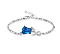NXNONEPD Fleur de rose pour cendres Bijoux de crémation réglable pour les cendres pour un bien-être Gift de bracelet de souvenirs pour les femmes-argent