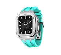 NXNONEPD For Band 45mm 44mm Men Women Military Metal Case With Silicone Strap Shockproof Bumper For IWatch Series 7/SE/6/5/4 Beautiful Gift