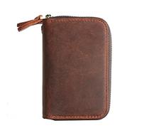 NXNONEPD Leather Key Wallet Men's Vintage Leather Car Key Case Double Zipper Key Storage Bag Coin Purse Female Butler，C-11cm*7.5cm*4cm