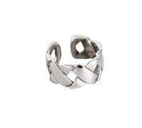 NXNONEPD Mesdames Silver Silver Silver large bande ordinaire anneaux réglables, rétrograde à torsion tressée ouverte de doigt de doigt pour la fête pour la fête y2k rock punk hip hop
