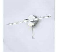 NXNONEPD Modern LED Bathroom Wall Light Brushed Nickel Wall Sconce Vanity Bar Light with Pull Chain Switch for Over Mirror(Warm Light)