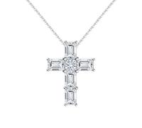 NXNONEPD Necklaces for Women and Men, Charm Pendant Necklace Cross with Rectangular Cubic Zirconia Pendant Necklaces, 18 Inches Length - Jewelry Birthday Gift